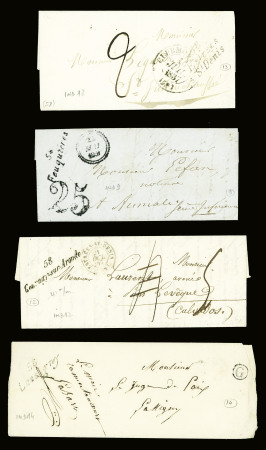 Bel ensemble de 34 cursives du département de l'Oise dont 58 Carlepont (ind 19), 58 Cires les Mello, 58 Cuise la Motte, 58 Guiscard Noyon, 58 Liancourt