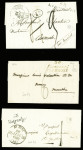 Bel ensemble de 34 cursives du département de l'Oise dont 58 Carlepont (ind 19), 58 Cires les Mello, 58 Cuise la Motte, 58 Guiscard Noyon, 58 Liancourt