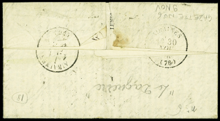 N°29 obl. Étoile 2 + CAD "Paris R. St Lazare" (9 nov 70) sur Gazette des Absents pour Airaines (Somme) avec arrivée 1 dec 70 (Le Daguerre). TB