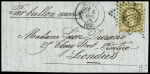 N°30 obl. Étoile muette + CAD "Paris (60)" (6 dec 70) sur ballon monté pour Londres avec arrivée 9 dec (Le Denis Papin ou l'Armée de Bretagne). TB