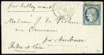 N°37 obl. Étoile 8 + CAD "Paris R. d'Antin" (11 dec 70) sur ballon monté pour Amboise, sans arrivée (La Ville de Paris, ballon capturé par les Allemands)