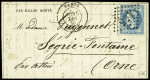 N°29 obl. GC 445 + CAD "Paris Bercy" (15 dec 1870) sur Gazette des Absents n°16 pour Segrie-Fontaine par Athis (Orne) sans arrivée (Le Parmentier). TB