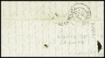 N°37 obl. Étoile 15 + CAD "Paris R. Bonaparte" (30 dec 70) sur ballon monté pour Angers réexpédié à Bordeaux (arrivée 2 janv 71) (L'Armée de la Loire)