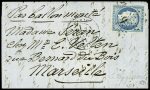 N°37 obl. Étoile 9 + CAD "Paris R. Montaigne" (7 janv 71) sur ballon monté pour Marseille avec arrivée 21 janv 71 (Le Duquesne). TB