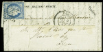 N°37 obl. Étoile muette + CAD "Paris (60)" (9 janv 71) sur ballon monté pour Neuville-les-Dames réexpédié à Lyon avec arrivée 15 janv 71 (Le Gambetta). TB