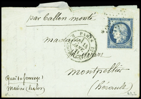 N°37 obl. Étoile 20 + CAD "Paris R. St DOMque St GN53" (14 janv 71) pour Montpellier sans arrivée (Le Vaucanson). TB