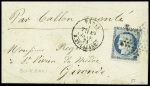 N°37 obl. Étoile 2 + CAD "Paris R. St Lazare" (19 janv 71) sur ballon monté pour St Vivien-de-Médoc (Gironde), sans arrivée (Le Général Bourbaki). TB