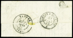 N°37 obl. Étoile 20 + CAD "Paris R. St DOMque St Gn 53" (23 janv 71) sur ballon monté pour Vannes (Morbihan) avec arrivée 31 janv (Le Torricelli). TB