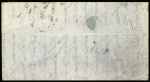 N°29, bande de 4 obl. GC 2145 (Lyon) sur lettre (1 timbre manque). TB