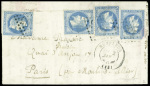 N°29, 3 pièces sur Boule de Moulins de Honfleur (2 timbres à 20c manquent). TB