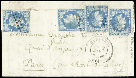 N°29, 3 pièces sur Boule de Moulins de Honfleur (2 timbres à 20c manquent). TB