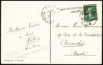 4 plis AFF n°137 obl. Mec d'essai Chambon "Paris 118 R. d'Amsterdam" (1912), CAD Suisse "Ambulant" (1913) et griffe "Gare des hôpitaux Jougne (Doubs)"