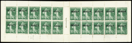 ++ Carnet n°159 CA1, couverture Pasteur à l'écran (S28) avec surcharge "Annulé". TB. Cote 2500€