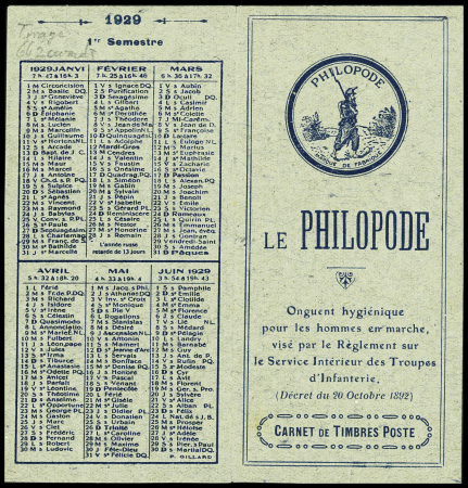  ++ N°235 CP1, carnet Le Philipode. TB. Cote 460€