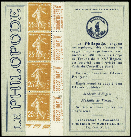++ N°235 CP1, carnet Le Philipode. TB. Cote 460€