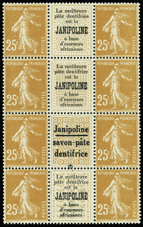 ++ n°235, bloc de 4 paires interpanneau avec pubs du dentifrice Janipoline. TB