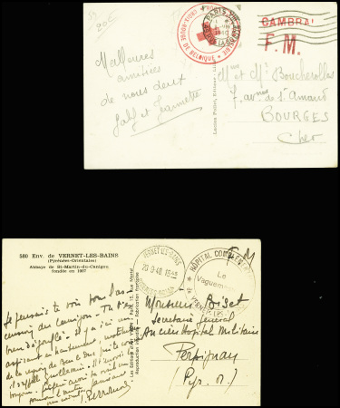 5 plis (dont 4 de 1939 - 45) dont hôpitaux complémentaires de Vernet-les-Bains et collège Cabanis à Brive et CAD "St Nazaire naval" (1939). TB