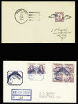 4 lettres de Bass (Indiana) et Fishertown AFF timbres US obl. Fancy Cancellations : poissons (année 1930). TB