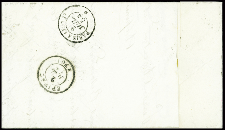 N°14, obl. PC 3374 + T15 Tonnerre (1 juil 54) sur lettre du 1er jour d'émission du timbre. Rare et TB