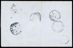 N°12, 2 pièces + 16 obl. PC 2976 + T15 St Amarin (1856) sur lettre pour Greiz (principauté de Reuss) (ex. collection Jean Paul Schroeder). TB