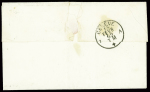 3 lettres pour la Suisse : n°13, 2 pièces obl. Losange de points "B" + CAD "B Paris B" (1862) sur lettre pour Le Locle avec griffe rouge "AFF insuff B"