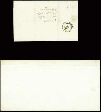 Imprimés : 2 avis de mariage : N°14 obl. T15 Coursan (1862) et n°14 obl. PC 1567 + T22 "Jaalons (49) (1857). TB