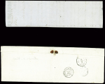 2 lettres en rebut : n°14 obl. PC 3398 + T15 Tours (1856) sur lettre pour Poitiers avec marque ovale rouge "Rebut" + cursive rouge