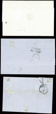 3 lettres : n°16 obl. PC 1818 + T15 "A Lyon A" (1861) pour Udine et n°14 + 16 obl. GC 2145 + T15 Lyon (1863) pour Udine et n+13 + 16 obl gros points
