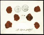 N°14 + 17 obl. PC 1236 + T15 Falaise (1855) sur lettre du 3ème échelon chargée pour Paris. TB