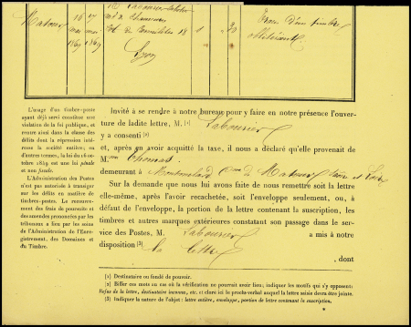 N°29 sur lettre avec CAD T16 "Matour (70)" (1869) + taxe 30 double-trait + boite rurale C et mention manuscrite à l'encre rouge