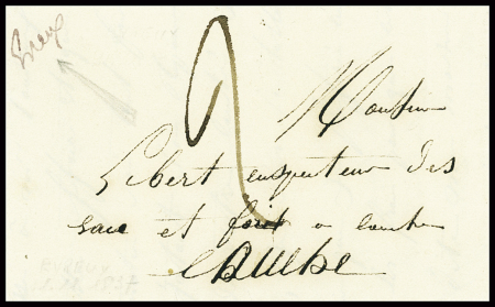 EURE Lettre avec marque manuscrite "Evreux" (1837)
