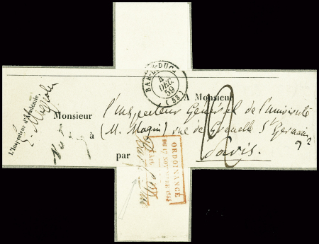 MEUSE Lettre en franchise non conforme taxée au tarif