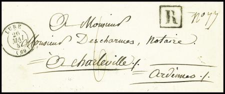 HAUTE-SAONE Lettre recommandée avec T15 "Lure (69)"