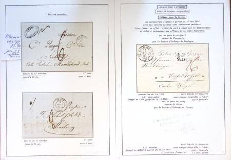 Collection de 108 lettres de préphilatélie avec cachets à date types 11 à 15 dont Alsace-Lorraine bien représentée. Lettres pour l'étranger