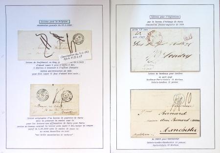 Collection de 108 lettres de préphilatélie avec cachets à date types 11 à 15 dont Alsace-Lorraine bien représentée. Lettres pour l'étranger