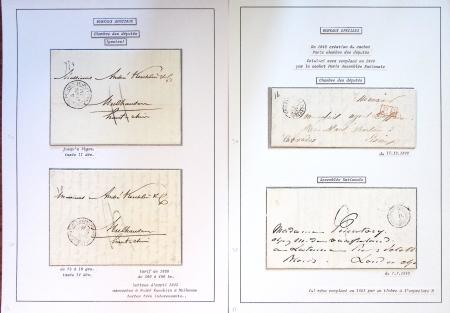 Collection de 108 lettres de préphilatélie avec cachets à date types 11 à 15 dont Alsace-Lorraine bien représentée. Lettres pour l'étranger