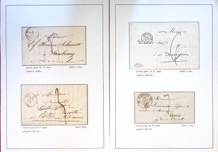 Collection de 108 lettres de préphilatélie avec cachets à date types 11 à 15 dont Alsace-Lorraine bien représentée. Lettres pour l'étranger