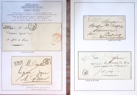 Collection de 98 plis de préphilatélie avec marques linéaires d'origine. Ports payés de Paris et de province. Bureaux de distribution. Taxes au tampon