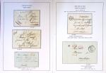 Collection de 98 plis de préphilatélie avec marques linéaires d'origine. Ports payés de Paris et de province. Bureaux de distribution. Taxes au tampon