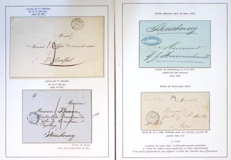 Collection de 61 plis de préphilatélie : lettre de compte. CAD d'entrée. Bateaux à vapeur. Tarifs. Taxes. Rebuts. TB