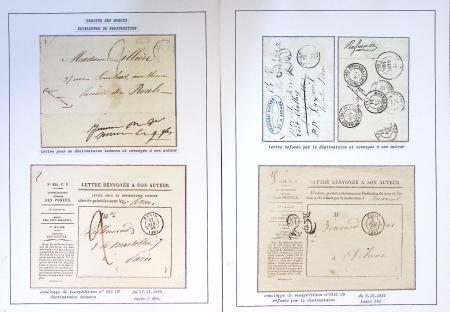 Collection de 61 plis de préphilatélie : lettre de compte. CAD d'entrée. Bateaux à vapeur. Tarifs. Taxes. Rebuts. TB