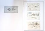 Collection de 61 plis de préphilatélie : lettre de compte. CAD d'entrée. Bateaux à vapeur. Tarifs. Taxes. Rebuts. TB