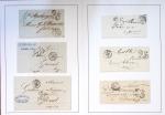 Collection de 61 plis de préphilatélie : lettre de compte. CAD d'entrée. Bateaux à vapeur. Tarifs. Taxes. Rebuts. TB
