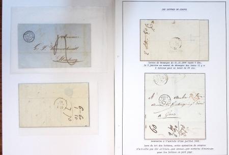 Collection de 61 plis de préphilatélie : lettre de compte. CAD d'entrée. Bateaux à vapeur. Tarifs. Taxes. Rebuts. TB