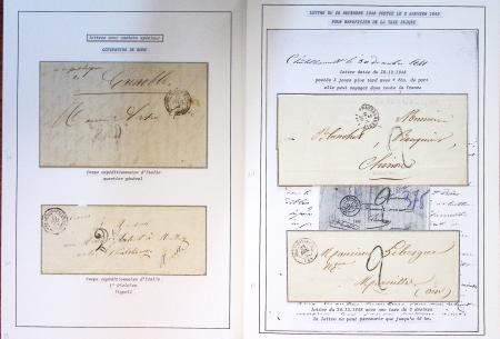 Collection de 61 plis de préphilatélie : lettre de compte. CAD d'entrée. Bateaux à vapeur. Tarifs. Taxes. Rebuts. TB