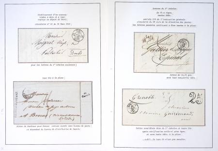 Collection de 61 plis de préphilatélie : lettre de compte. CAD d'entrée. Bateaux à vapeur. Tarifs. Taxes. Rebuts. TB