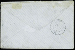 Alsace n°6 obl CAD provisoire "Rouen 1871" répété à côté sur lettre pour le Pas de Calais avec taxe 30 double-trait. TB