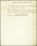 Document du 29 mai 1766 signé Louis de Bourbon au sujet du régiment de cavalerie de Clermont et d'une démission à la sous-lieutenance de la compagnie