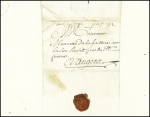 Lettre en port payé à Angers avec mention manuscrite de l'expéditeur au Houssay (Château-Gontier) le 21 septembre 1756 pour une assignation à comparaitre