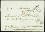 Lettre du 1791 pour Dijon avec marque ovale "Lille port payé" (L n°30), ind 30). RR